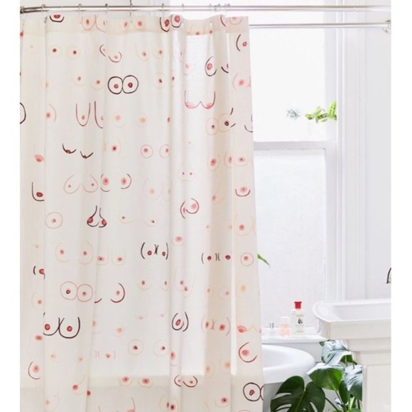 Urban Outfitters Bath Fl Allover Boobs Breast Woman Female Art Chic